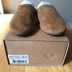 TKEES Ines Sandal Mules Size 7 Camel Suede